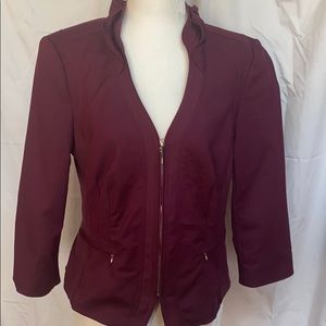 WHITE HOUSE BLACK MARKET MAROON BLAZER JACKET
